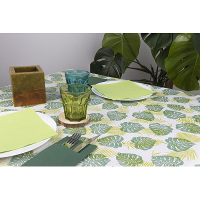 mantel papel 100x100 decorado monstera