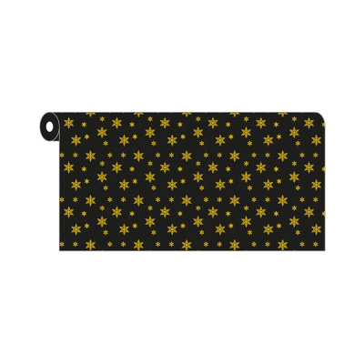 rollo mantel novotex 120x50 negroestrellas oro cj6