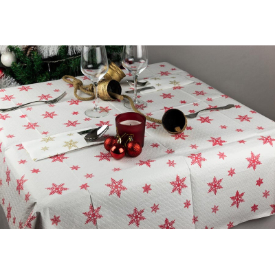 mantel papel 100x100 37gr 18 estrellas rojo cj250