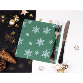 servilleta 40x40 dbp verde estrellas blanca c 600 un