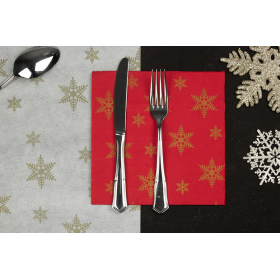 servilleta 40x40 dbp roja estrellas oro c 600 un