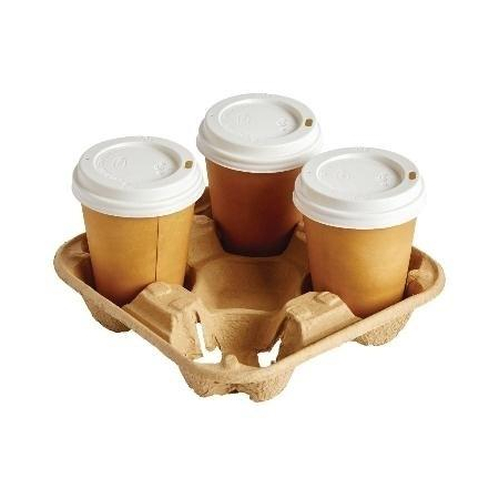 bandeja portavasos compostable para 4 vasos cj250