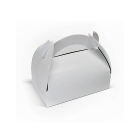 caja pastelera de carton blanca con asa 180x100 mm