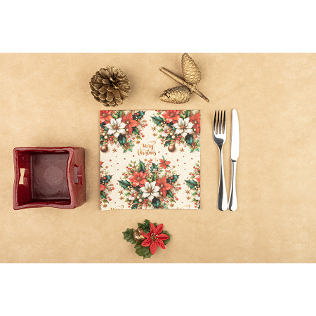 servilleta 40x40 bambulux merry christmas cj50 un