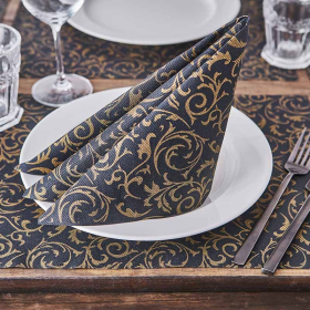 servilleta 40x40 airlaid florencia negra estroro c 400 u