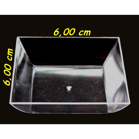 tarrina transparente cuadrada 35 ml 6x6x15 cm pack 50 un